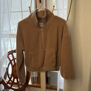 American Eagle Outfitters Tan Sherpa Pullover